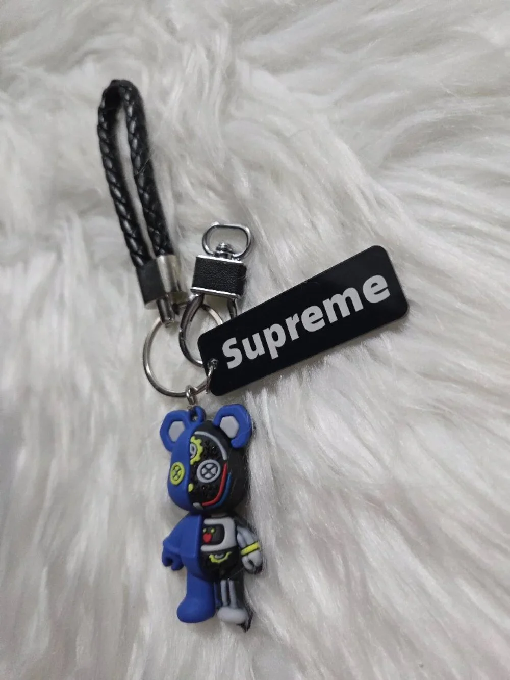 Cyborg Bear Design Keychain